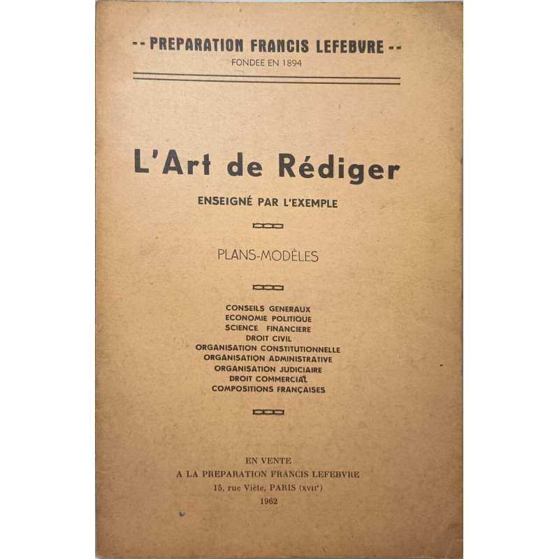 L'Art de Rédiger