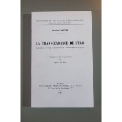 La transcendance de l'Ego esquisse d'une description phénoménalogique