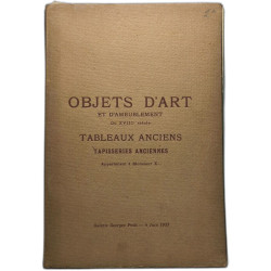 Objets d'art et d'ameublement du XVIIIe siècle : Tableaux anciens...
