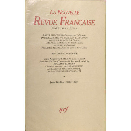 La Nouvelle Revue Française N°506 EO numérotée 6