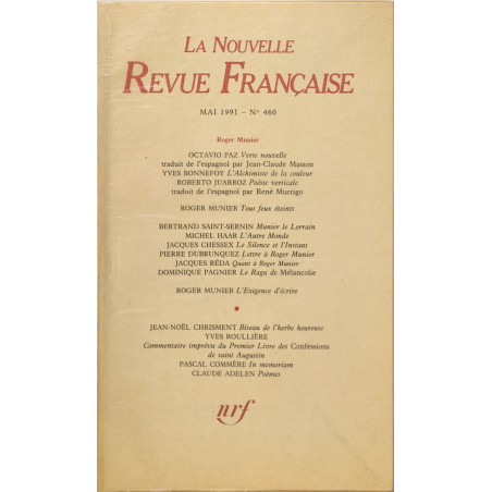 La Nouvelle Revue Française N°460 EO numérotée 6