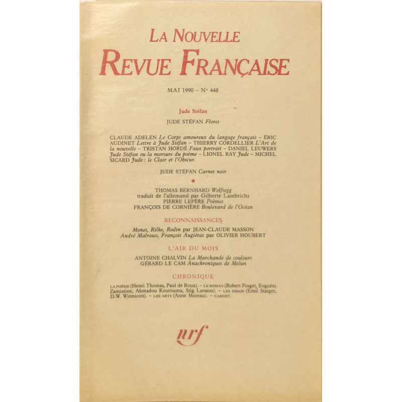 La Nouvelle Revue Française N°448 EO numérotée 6