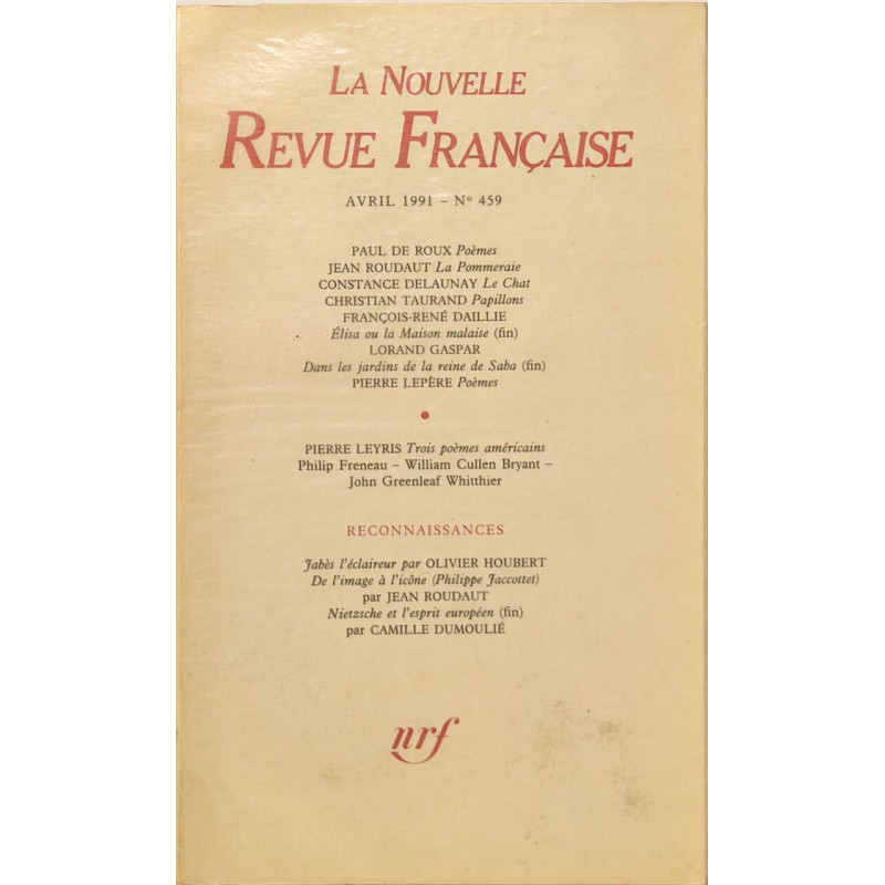 La Nouvelle Revue Française N°459 EO numérotée 6
