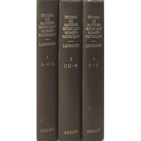 Études de matière médicale homéo-pathique complet : 3 Tomes