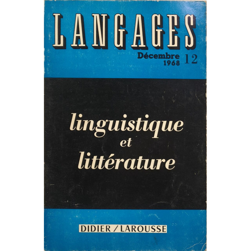 Langages linguistique et littérature