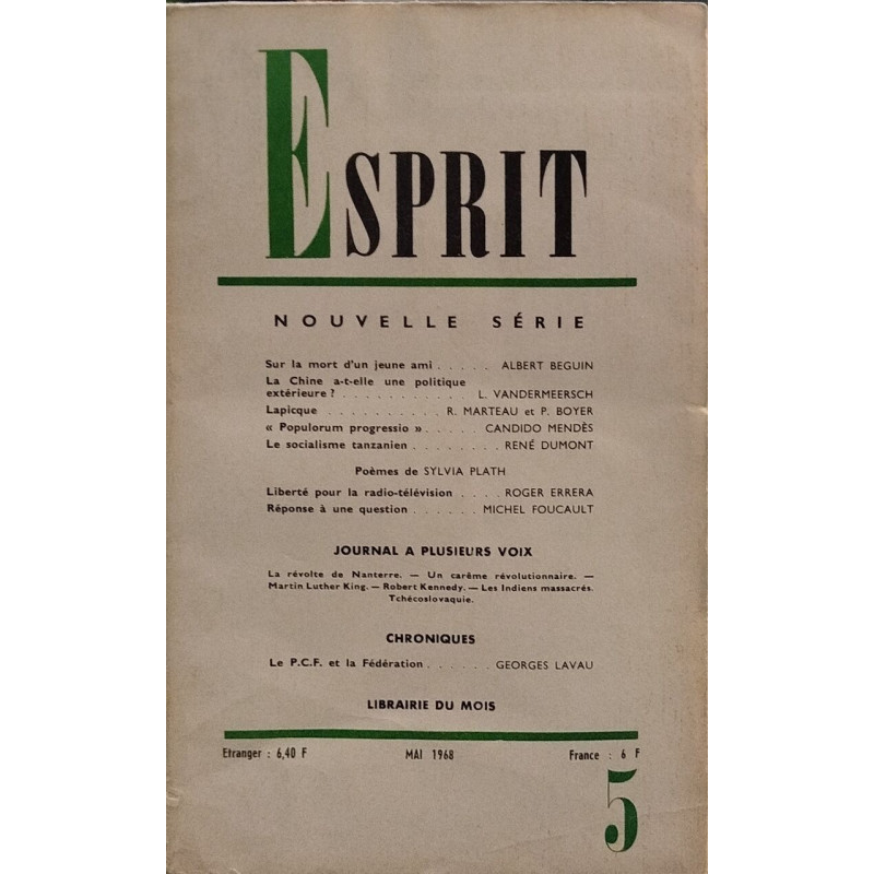 Revue esprit mai 1968