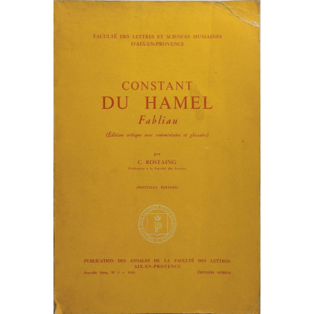 Constant du hamel fabliau ( rdition critique avec commentaire et...