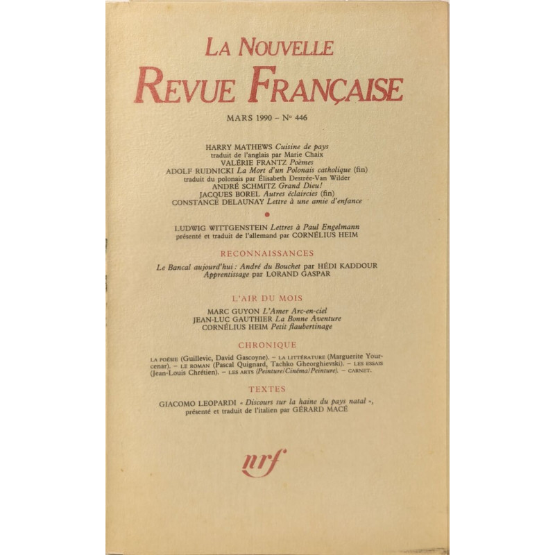 La Nouvelle Revue Française - EO numérotée n°6