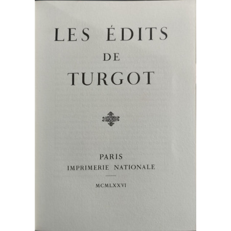 Les Édits de Turgot