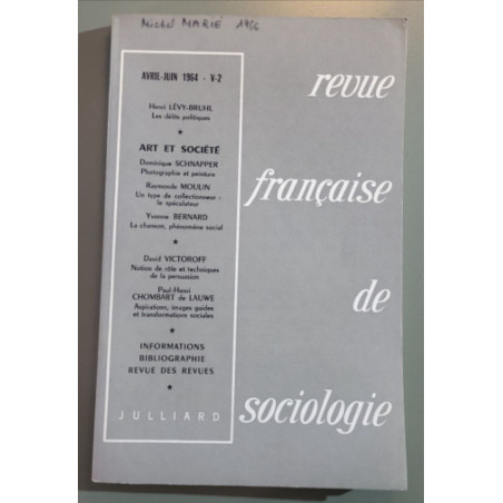 Revue française de sociologie / avril juin 1964