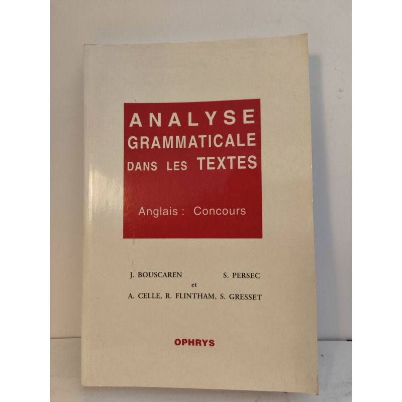 Analyse grammaticale dans les textes