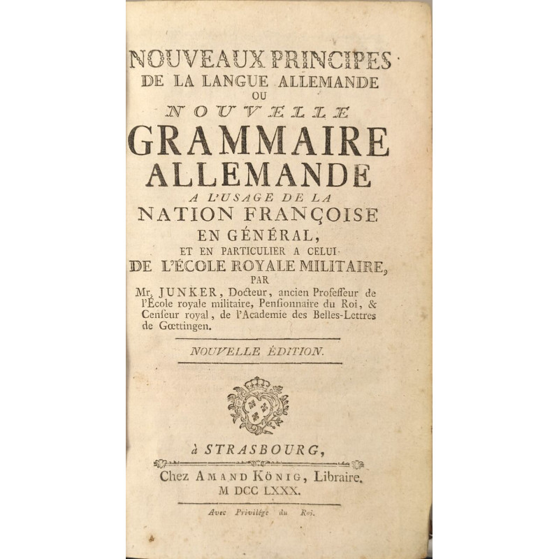 Nouveaux principes de la langue allemande ou Nouvelle grammaire...