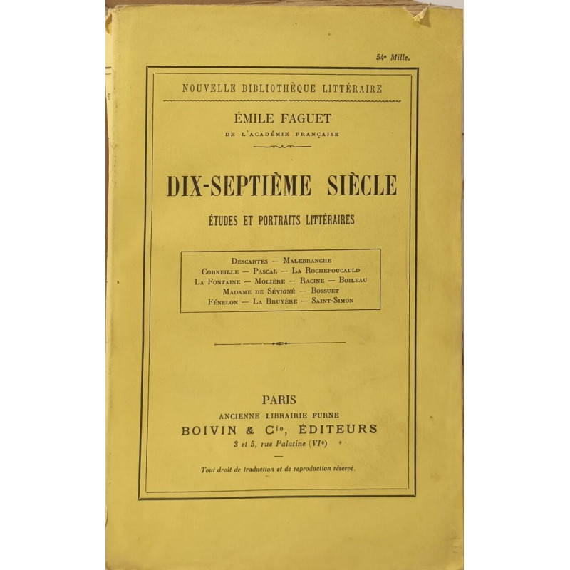 Dix-septième siècle études littéraires