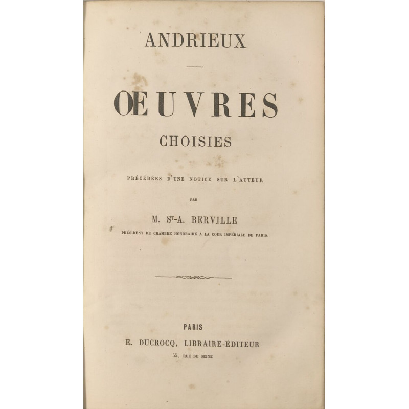 Andrieux Oeuvres choisies