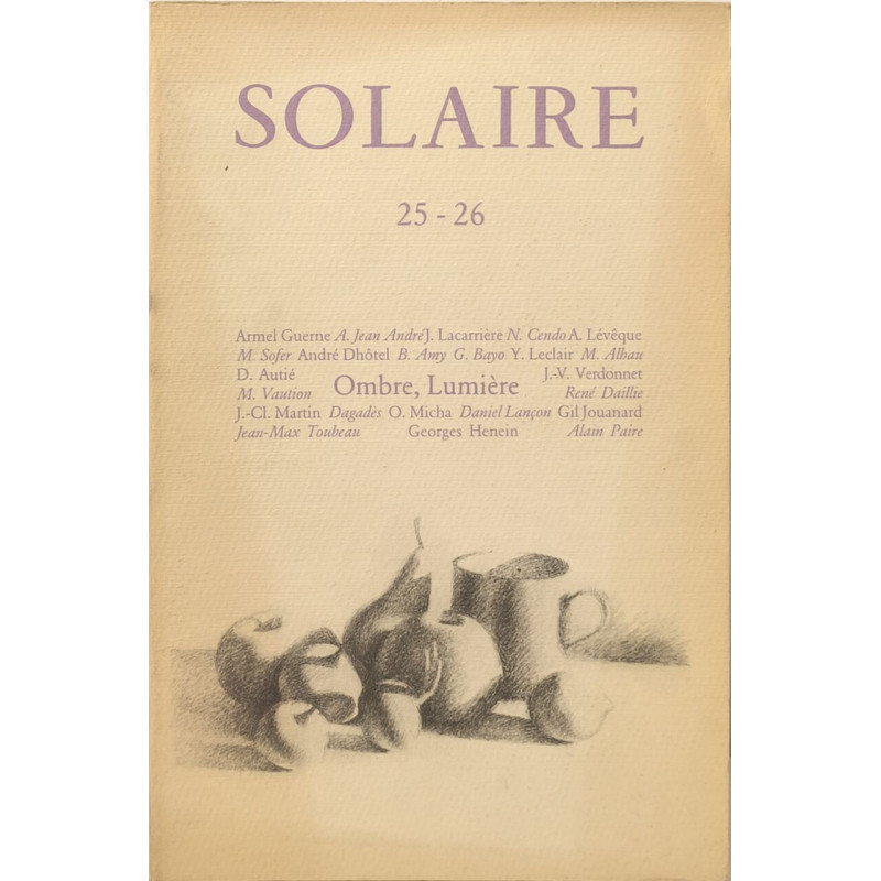 Solaire 25-26 ombre lumière - numéroté 647/750
