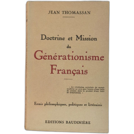 Doctrine et Mission du Générationisme Français