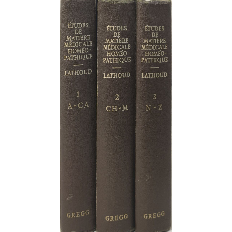 Études de matière médicale homéo-pathique complet : 3 Tomes