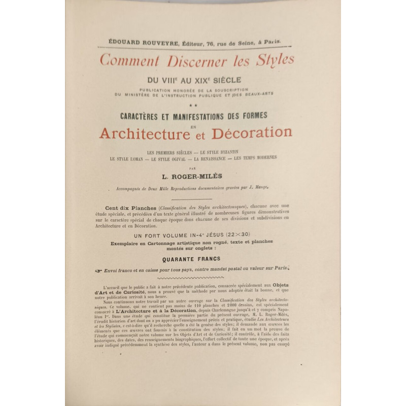 Comment discerner les styles du XVIII° au XX° siecle /...