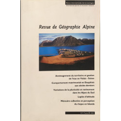 Revue de géographie alpine n° 3 tome 89
