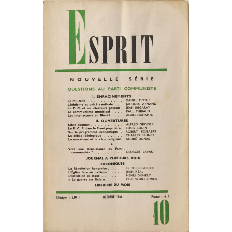 Esprit Octobre 1966
