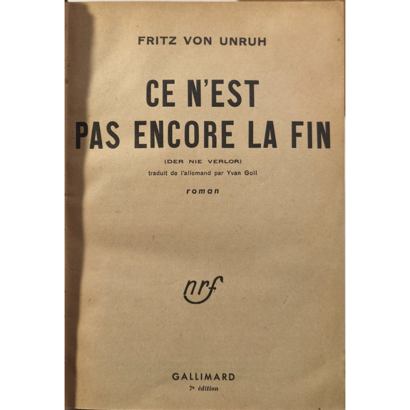 Ce n'est pas encore la fin