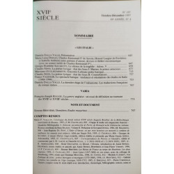 Revue XVII° siecle n ° 197