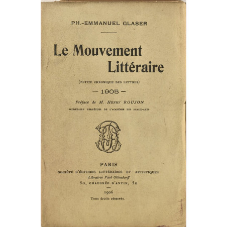 Le Mouvement Littéraire ( petite chronique des lettres)