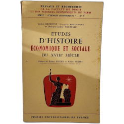 Études d'histoire économique et sociale du XVIIIe siècle