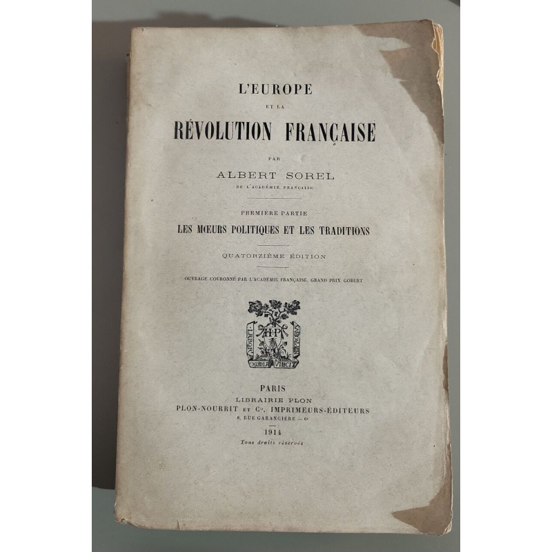 L'europe et la révolution française première partie les moeurs...