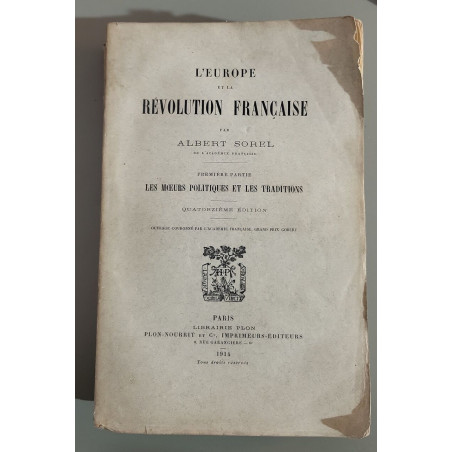 L'europe et la révolution française première partie les moeurs...