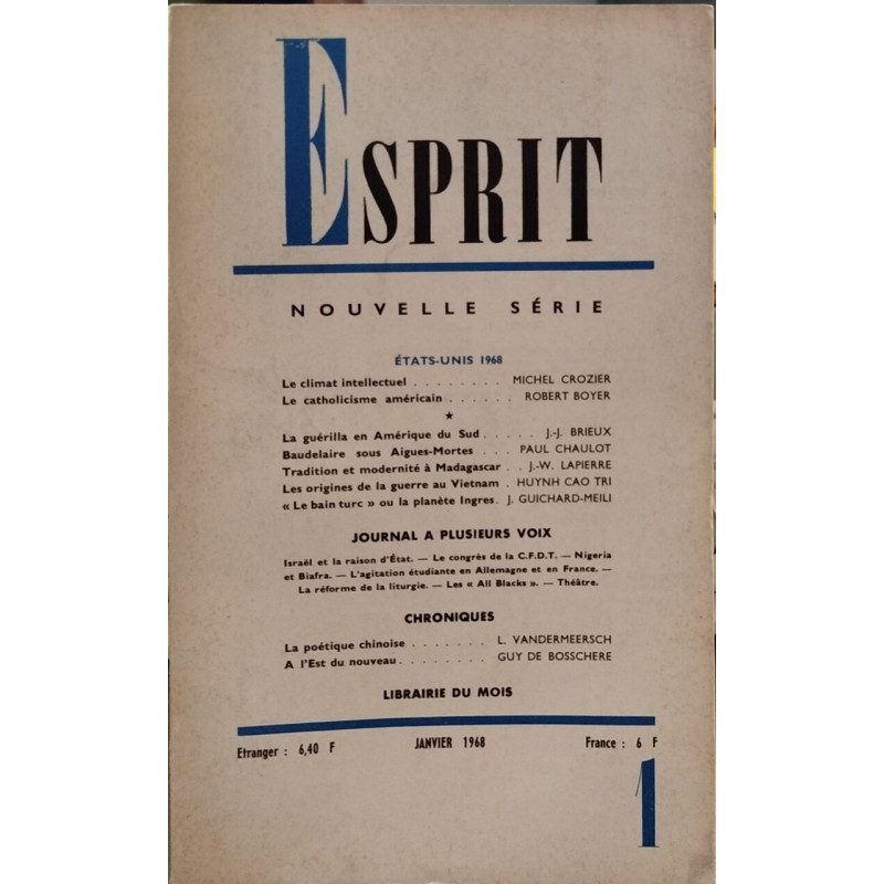 Revue esprit janvier 1968