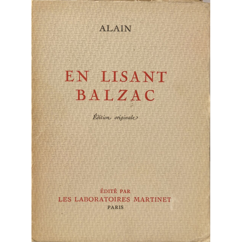 En lisant Balzac - Edition Originale de ALAIN