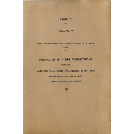 Fascicule n° 1 des corrections apportées aux instructions...