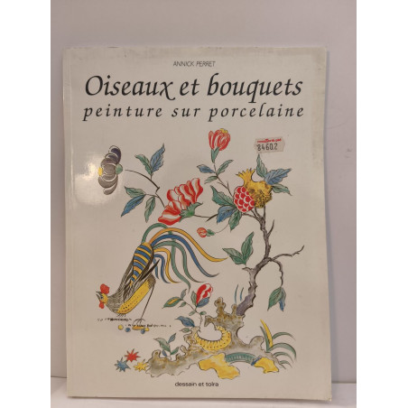 Oiseaux et bouquets peinture sur porcelaine