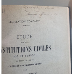 Etude sur les institutions civiles de la suisse au point de vue de...