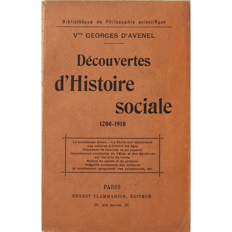 Découvertes d'Histoire sociale1200 1910