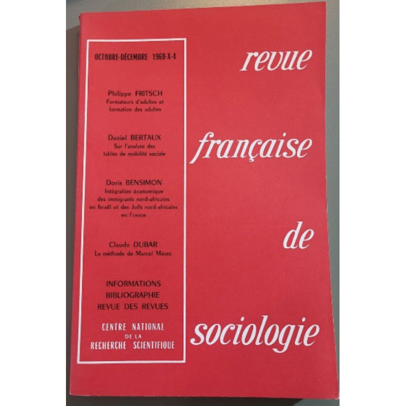 Revue française de sociologie / octobre -decembre 1969
