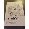 Le texte et l'idée 1986/1