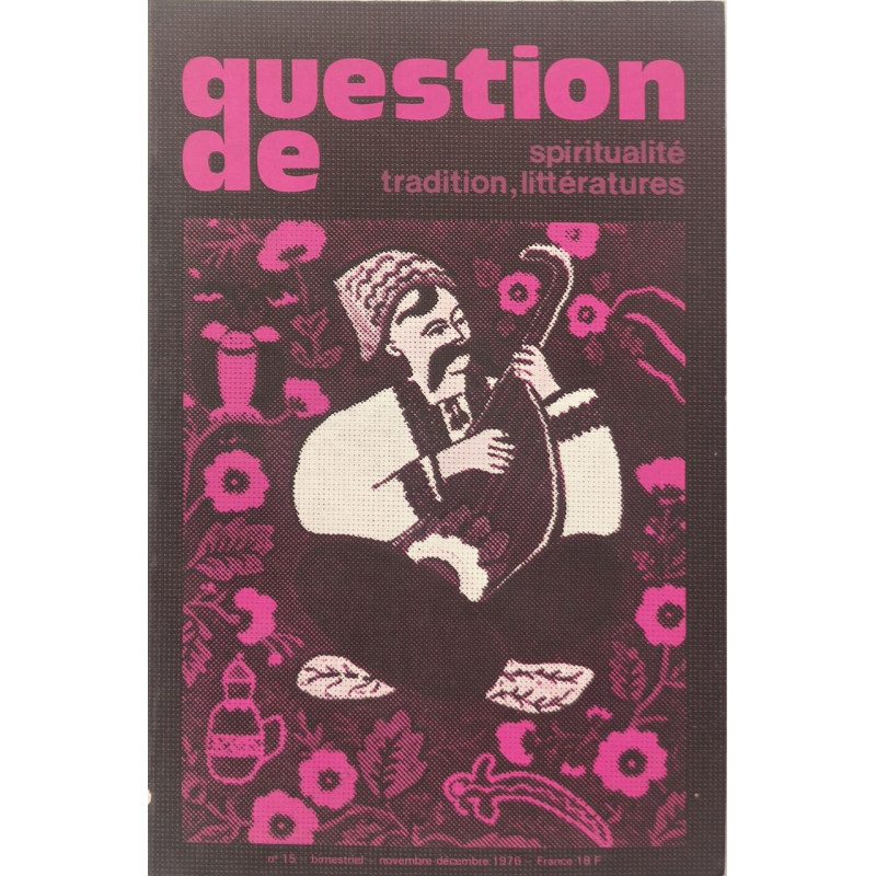 Question de spiritualité tradition littérature N°15