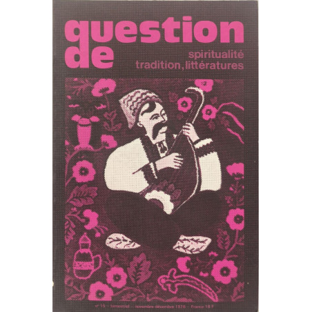 Question de spiritualité tradition littérature N°15