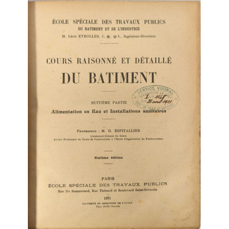 E.S.T.P Batiment - alimentation en eau - chauffage&ventilation...