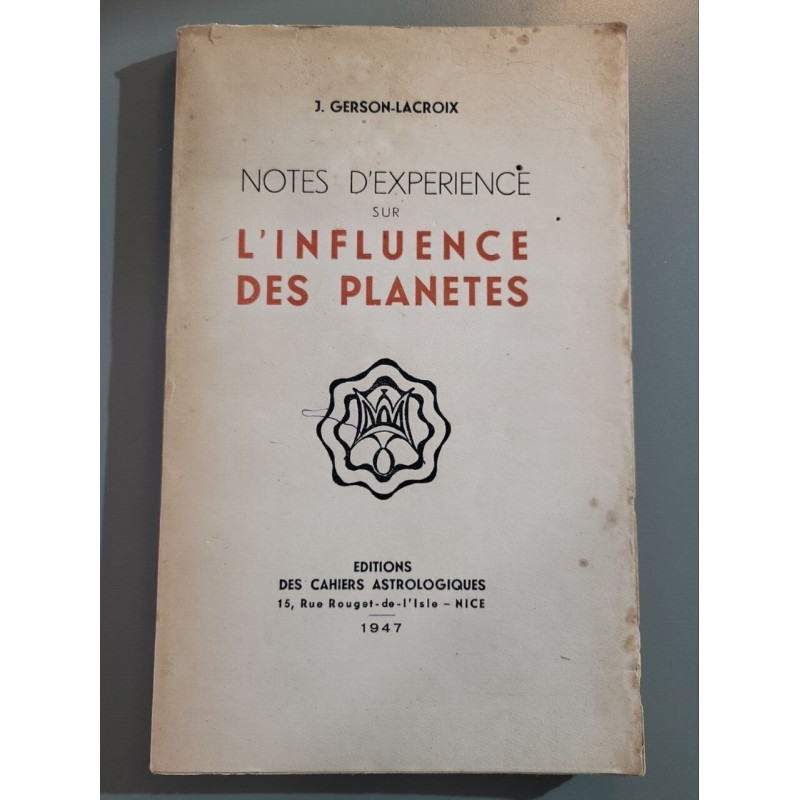 Notes d'expérience sur l'influence des planètes