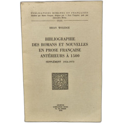 Bibliographie des romans et nouvelles en prose francaise...