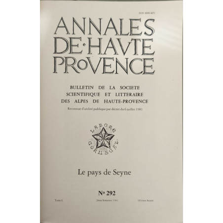 Annales de Haute Provence . Bulletin de la société scientifique et...