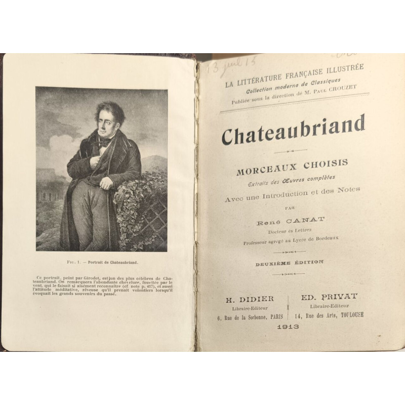 Chateaubriand. morceaux choisis. extraits des oeuvres complètes...