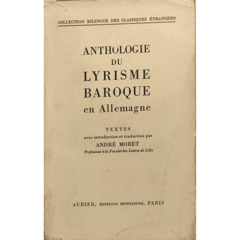 Anthologie du lyrisme baroque en Allemagne