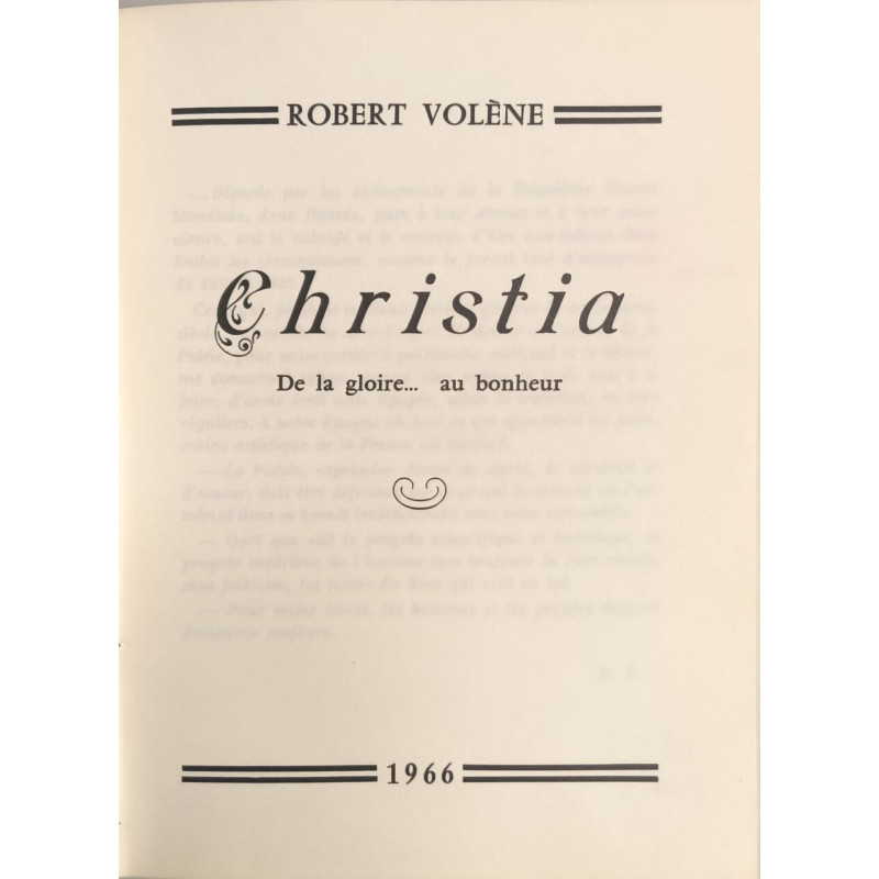 Christia de la gloire...au bonheur