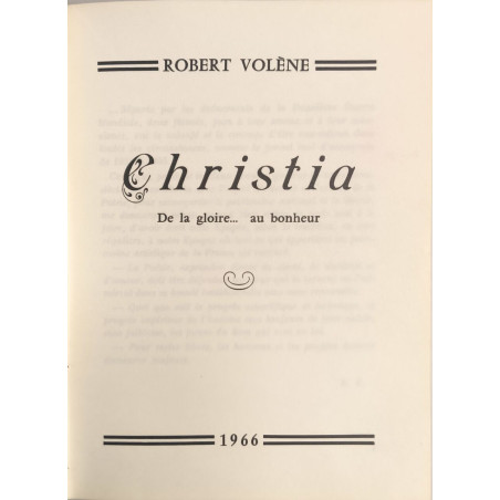 Christia de la gloire...au bonheur