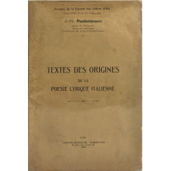 Textes des origines de la poésie lyrique italienne