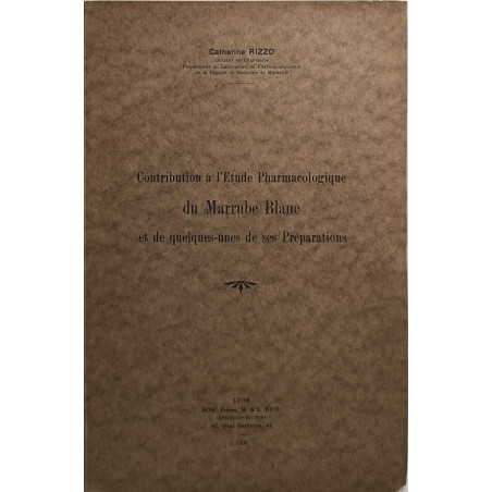 Contribution à l'Etude Pharmacologique du Marrube Blanc et de...
